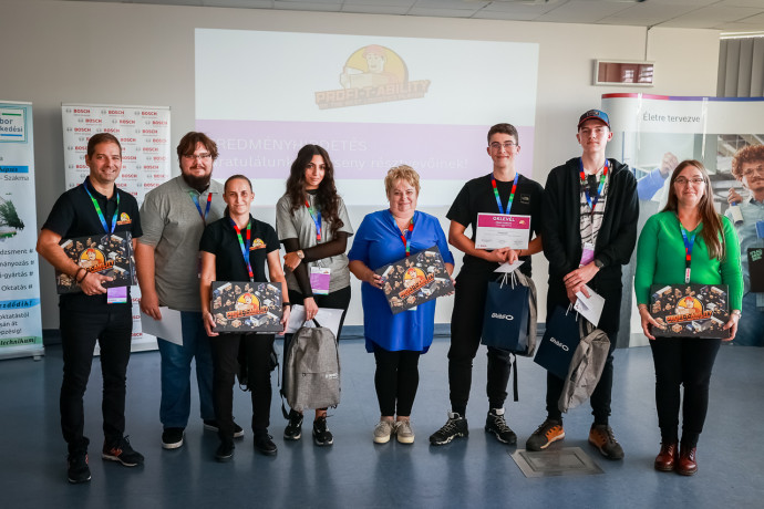 Students competed in realistic logistics situations at the power tool plant of Bosch in Miskolc