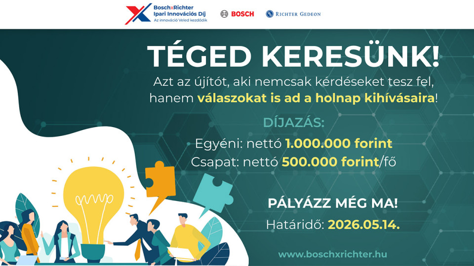 A jövő nem vár: innovátorok új generációját keresi a Bosch és a Richter